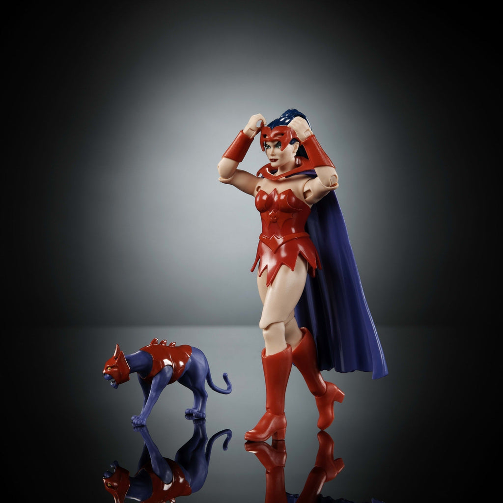 Masters Of The Universe Origins Cartoon Collection Catra 5.5-Inch Action Figure Toy, 1980s Tv Pop