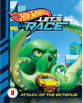 Hot Wheels Let's Race: Attack Of The Giant Octopus Paperback Book With Stickers, Based On The Series