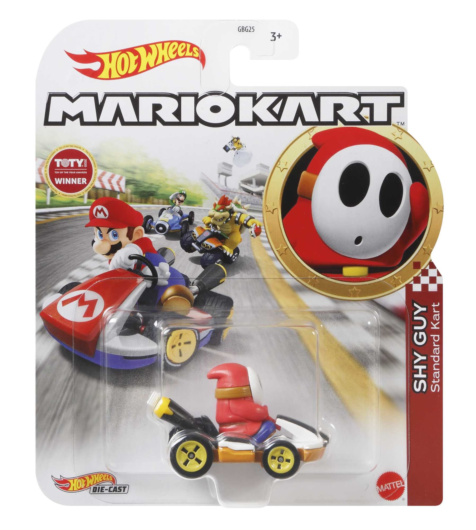 Hot Wheels Mario Kart Veículo de Brinquedo Kart Padrão Shy Guy