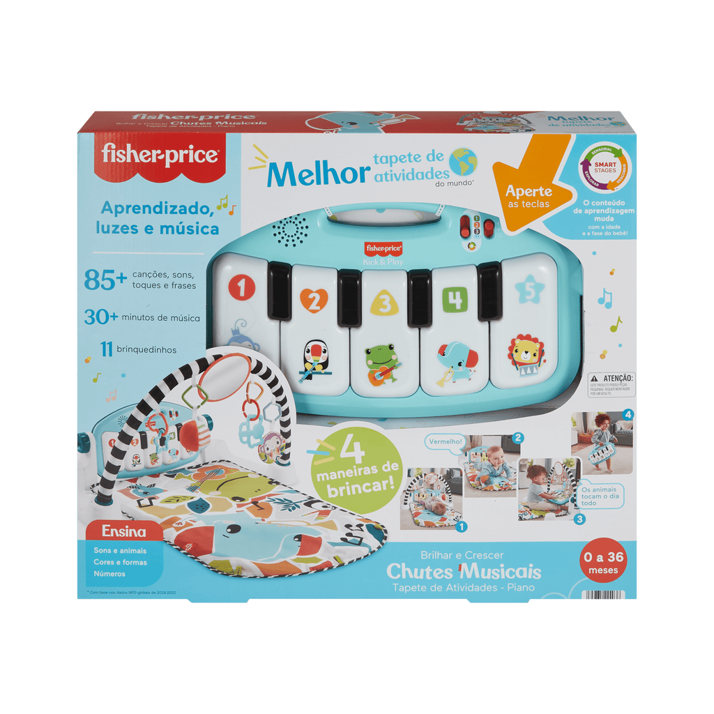 Fisher-Price Baby Ginásio para Bebês Pianinho Brilha e Cresce