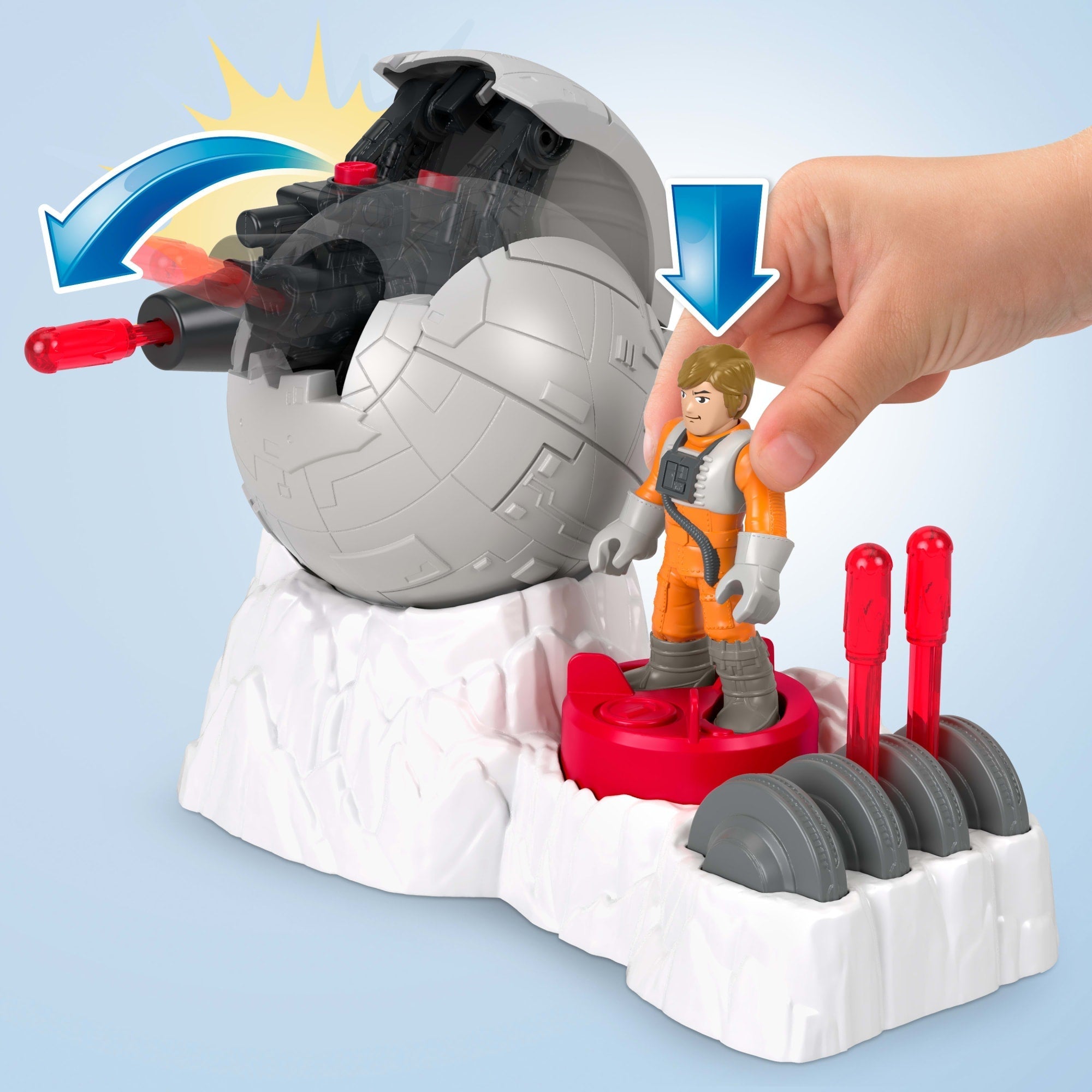 Imaginext Star Wars Rebel Base Cannon Toy With Luke Skywalker Diecast Character Key, 5 Pieces