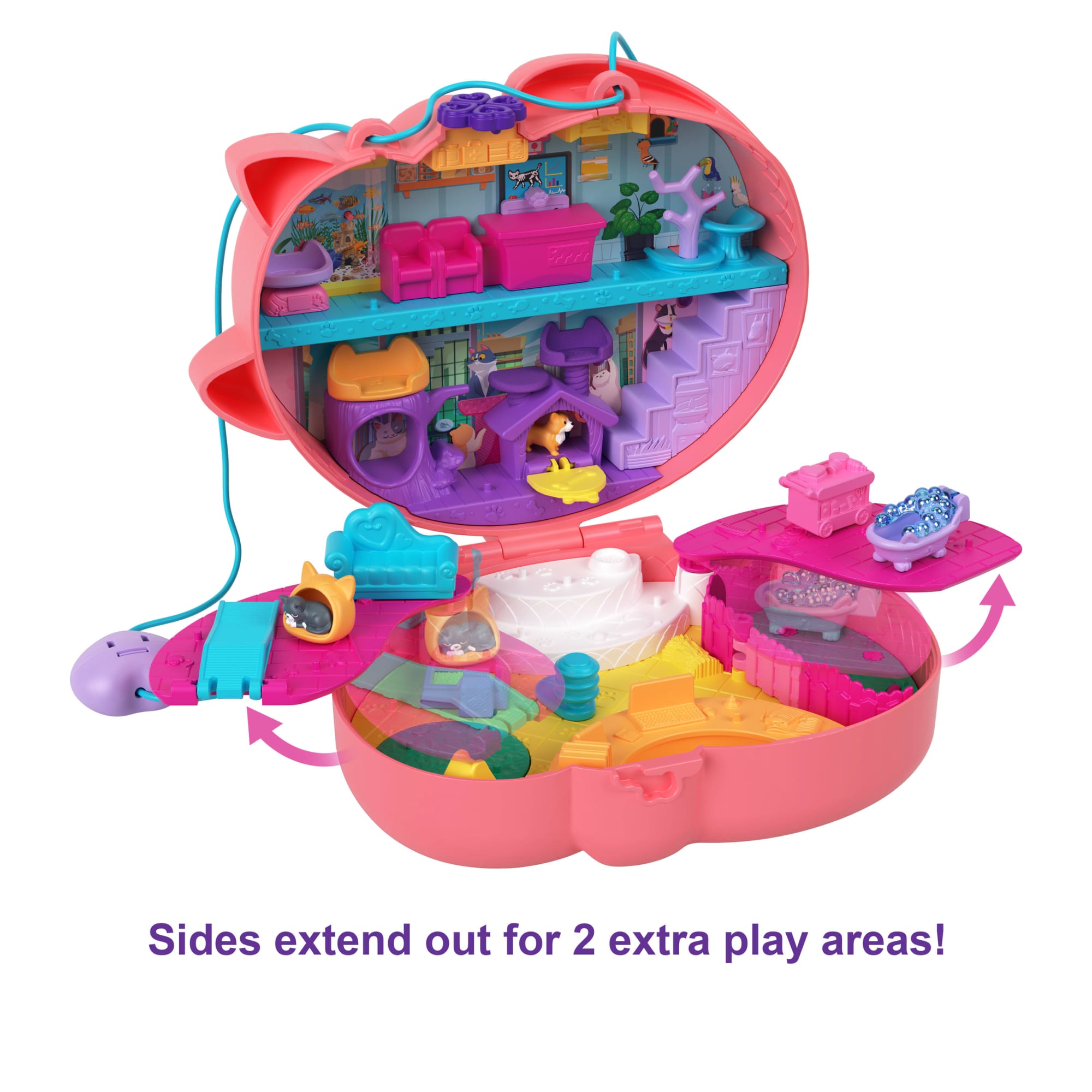 Polly Pocket Starring Shani Cuddly Cat Purse Compact