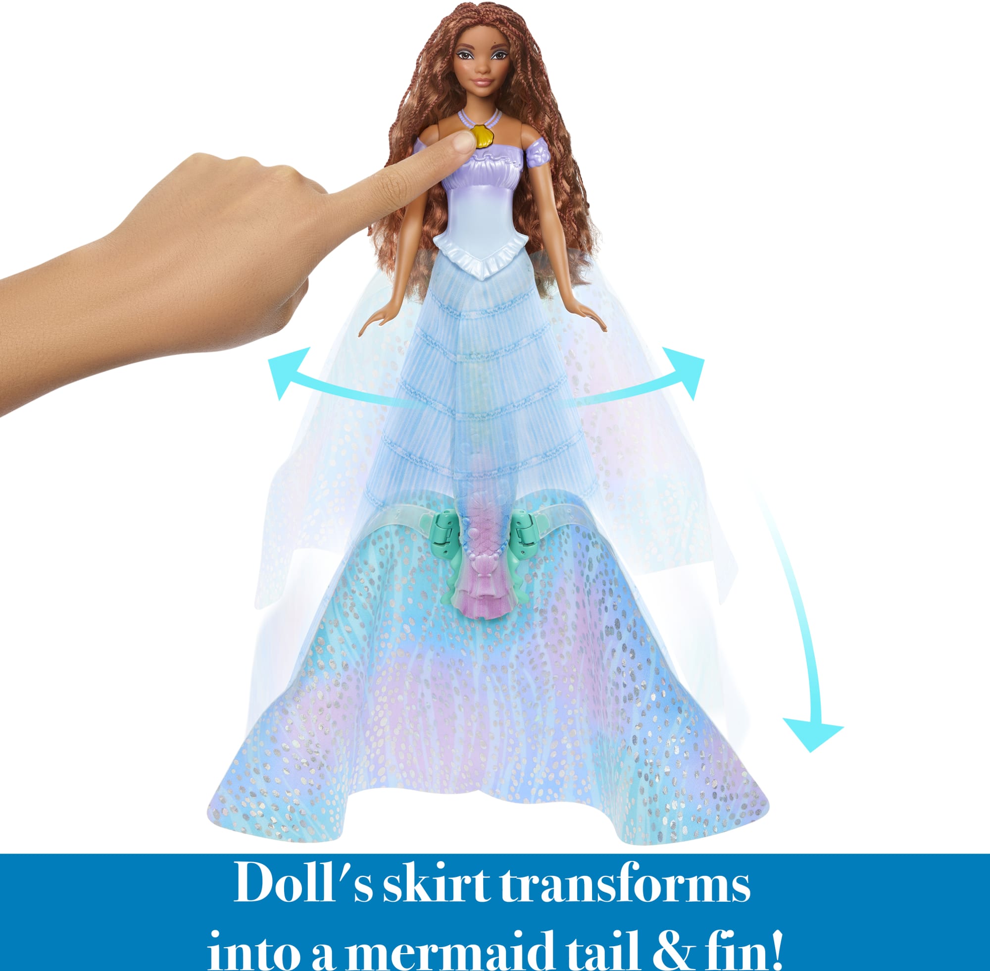 Disney The Little Mermaid Transforming Ariel Fashion Doll, Switch From Human To Mermaid