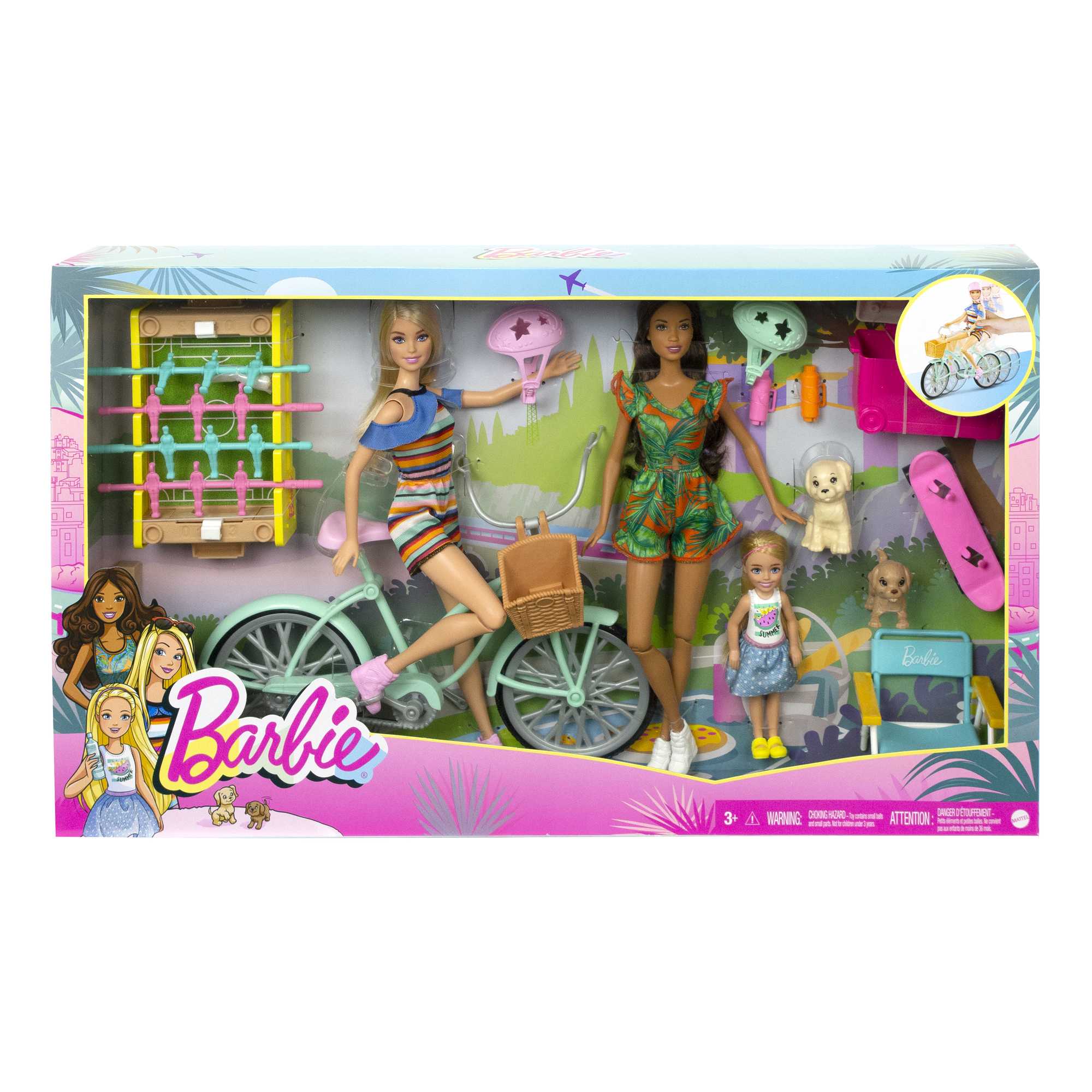Barbie Holiday Fun Doll, Bicycle And Accessories