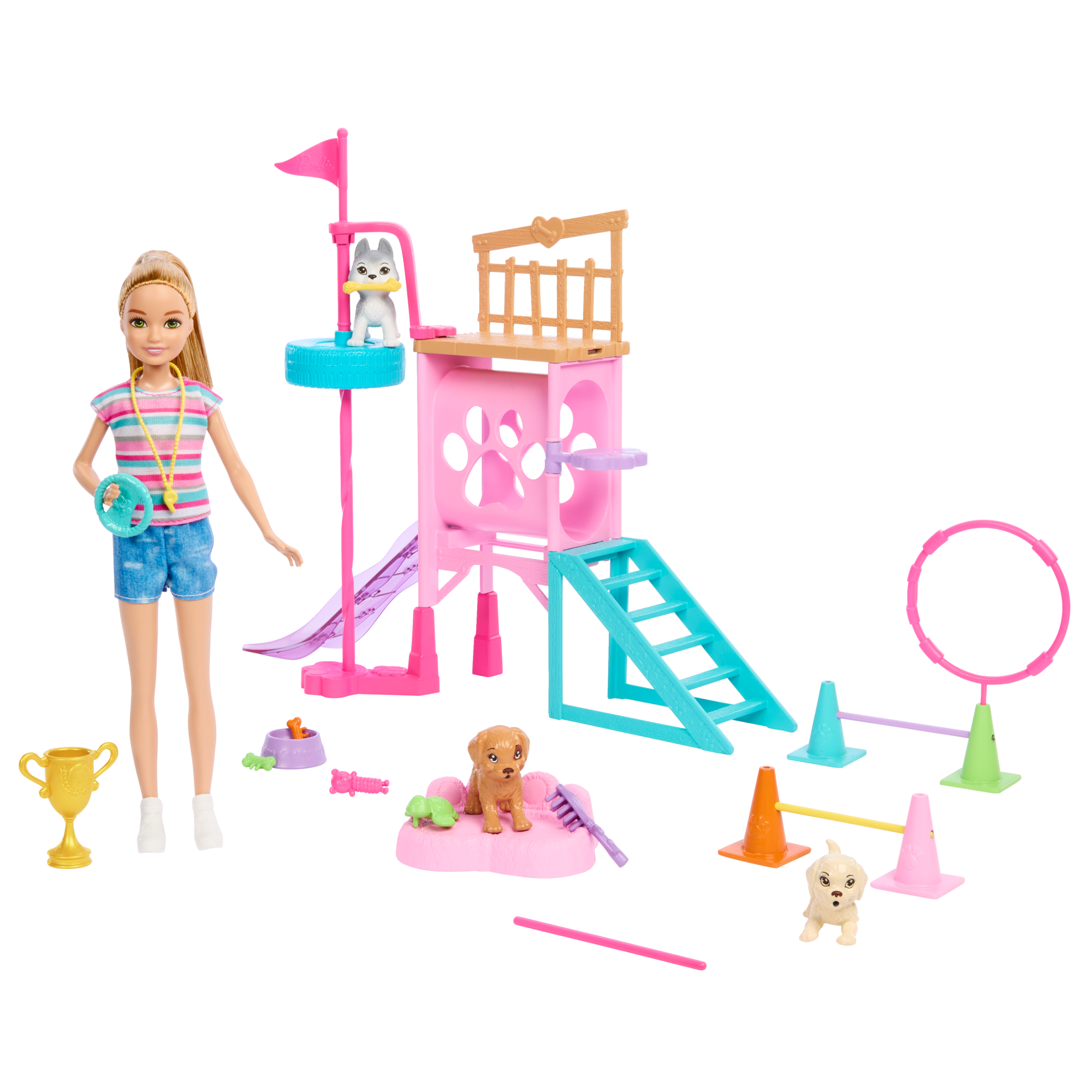 Barbie-Poupée et Coffret Parcours D’Obstacles
