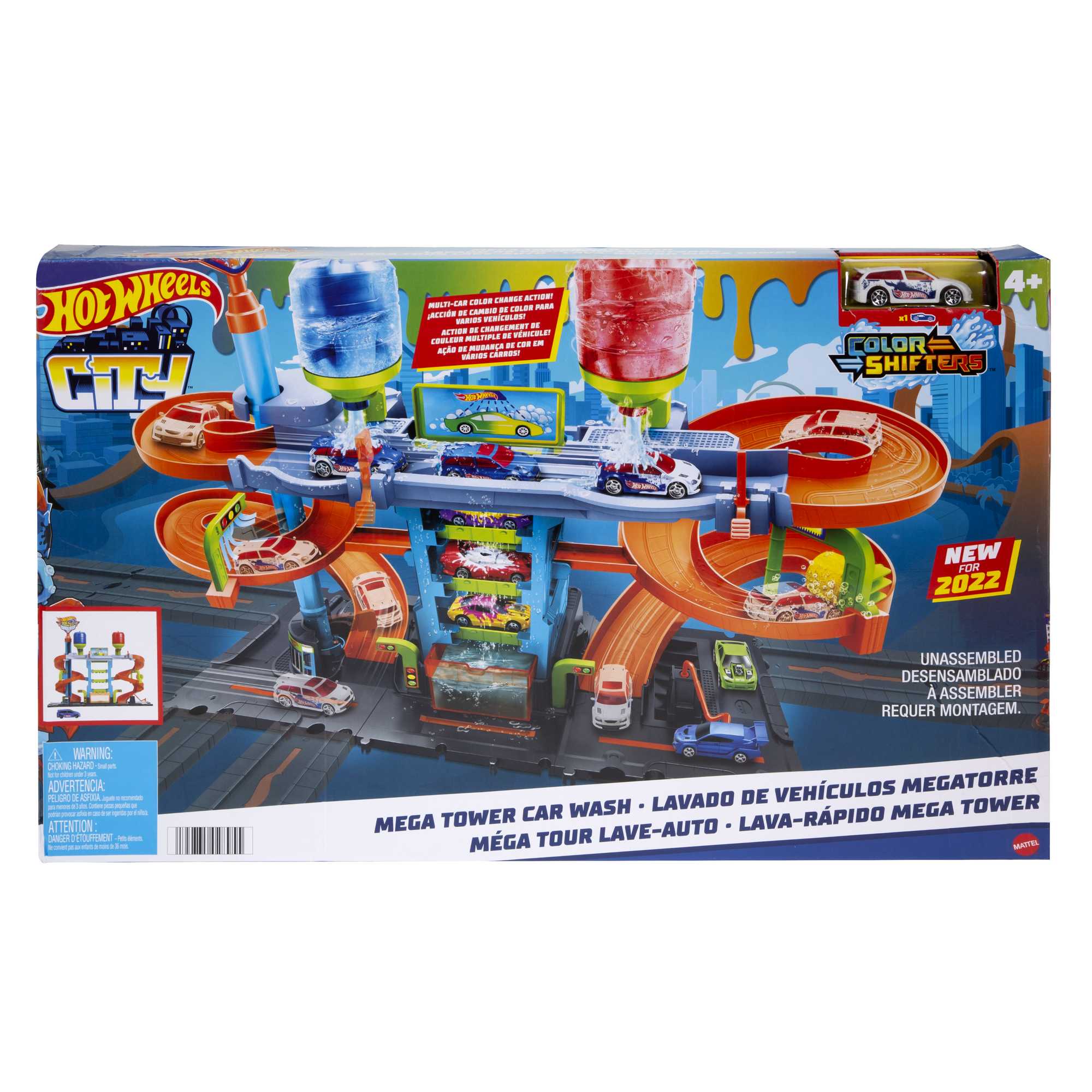 Hot Wheels City Pista de Juguete Autolavado Mega Torre