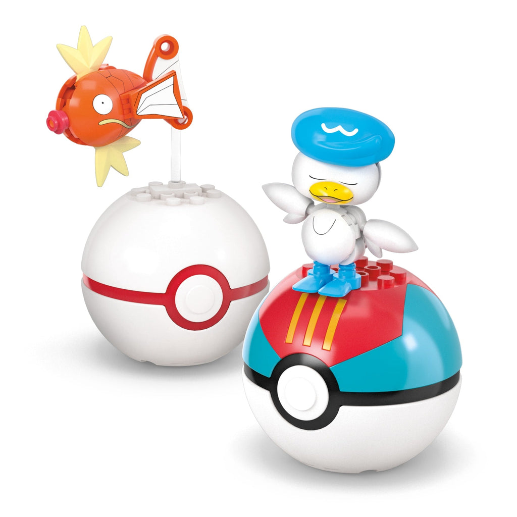 MEGA Pokémon Water-Type Trainer Team Building Toy Kits With 2 Action Figures (79 Pieces) For Kids