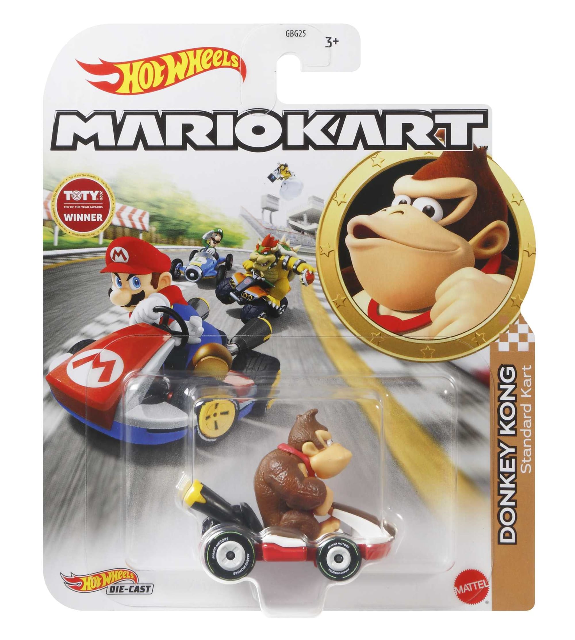 Hot Wheels Mario Kart Veículo de Brinquedo Kart Padrão Donkey Kong