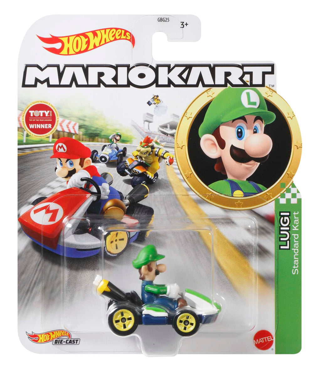 Hot Wheels Mario Kart Vehículo de Juguete Luigi Estándar Kart